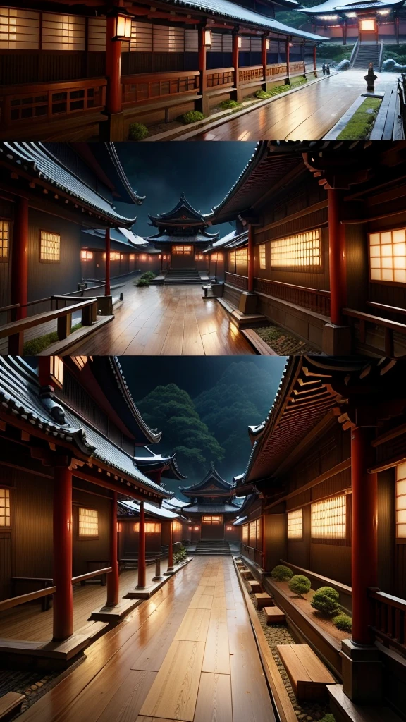 Honnoji no hen、A temple where a battle is taking place、A tense scene、The atmosphere of the Warring States period in Japan