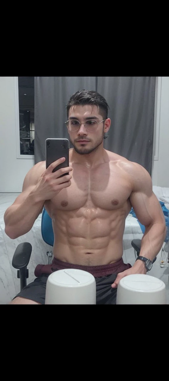 Bodybuilder with huge chest