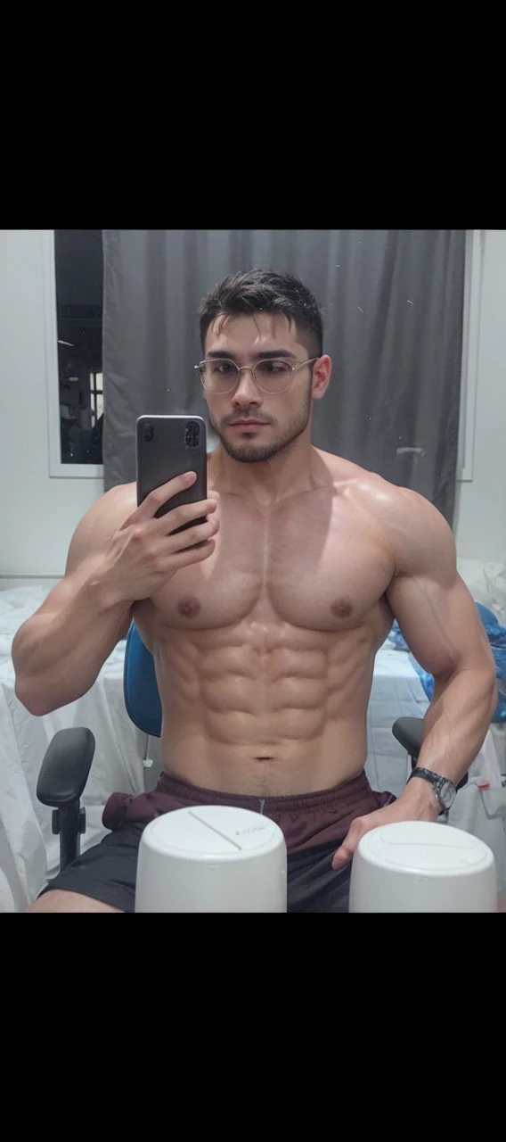 Bodybuilder with huge chest