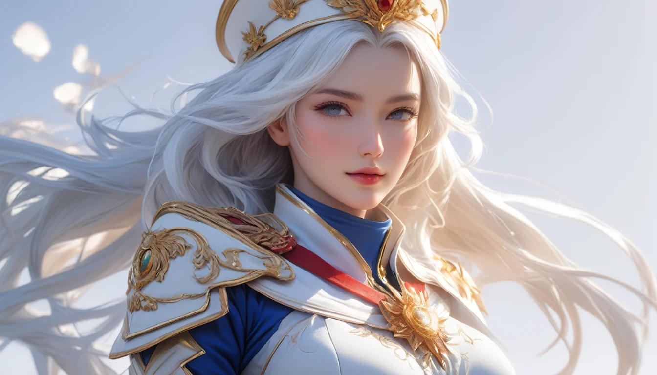 sunshine, clear face, clean white background, masterpiece, super detail, epic composition, ultra HD, high quality, extremely detailed, official art, uniform 8k wallpaper, super detail, 32k