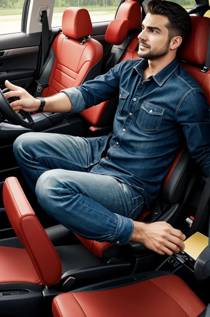 A man falling from 2 seats