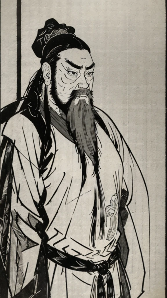 Wearing a black swimming cap、Oriental、Men in ancient Chinese costumes、(ancient chinese hairstyle male)、As seen in the Romance of the Three Kingdoms々military commander、Highest quality、masterpiece、Ultra-high resolution、(Realistic:1.4)、Game Poster、Crisp and beautiful image quality、Long beard、Embroidered cloth wrapped around a topknot、whole body ,(green metal armor, metal dragon head on the shoulder, Holding a sword, (Skin of color, ),(long heavy black beard):1.2), (green metal armor with intricate pattern:1.2), gloves, Long trousers, (Very detailed, bloom:1.5), (Highest quality, Concept Art, 4K), (analog:1.2), (high sharpness), (Detailed pupil:1.1), (Painting:1.1), (digital Painting:1.1), Detailed face and eyes, masterpiece, Highest quality, (Very detailed写真:1.1), 8k, photoRealistic, (Black Hair, Dynamic Short Hair), (PurerosFace_v1:0.2), [:(Detailed face:1.2):0.2], sharp, Realistic, Realistic Shadow, 