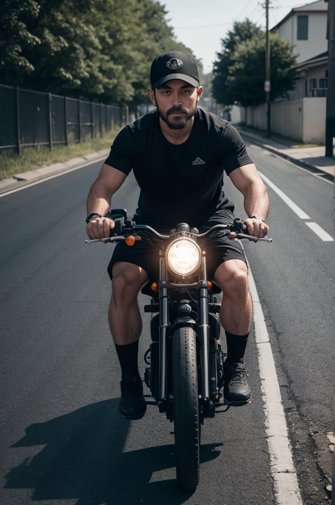 Dark road delivery man