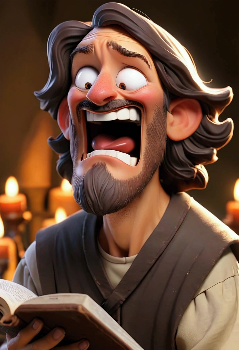a picture of jobs friend in the bible shouting