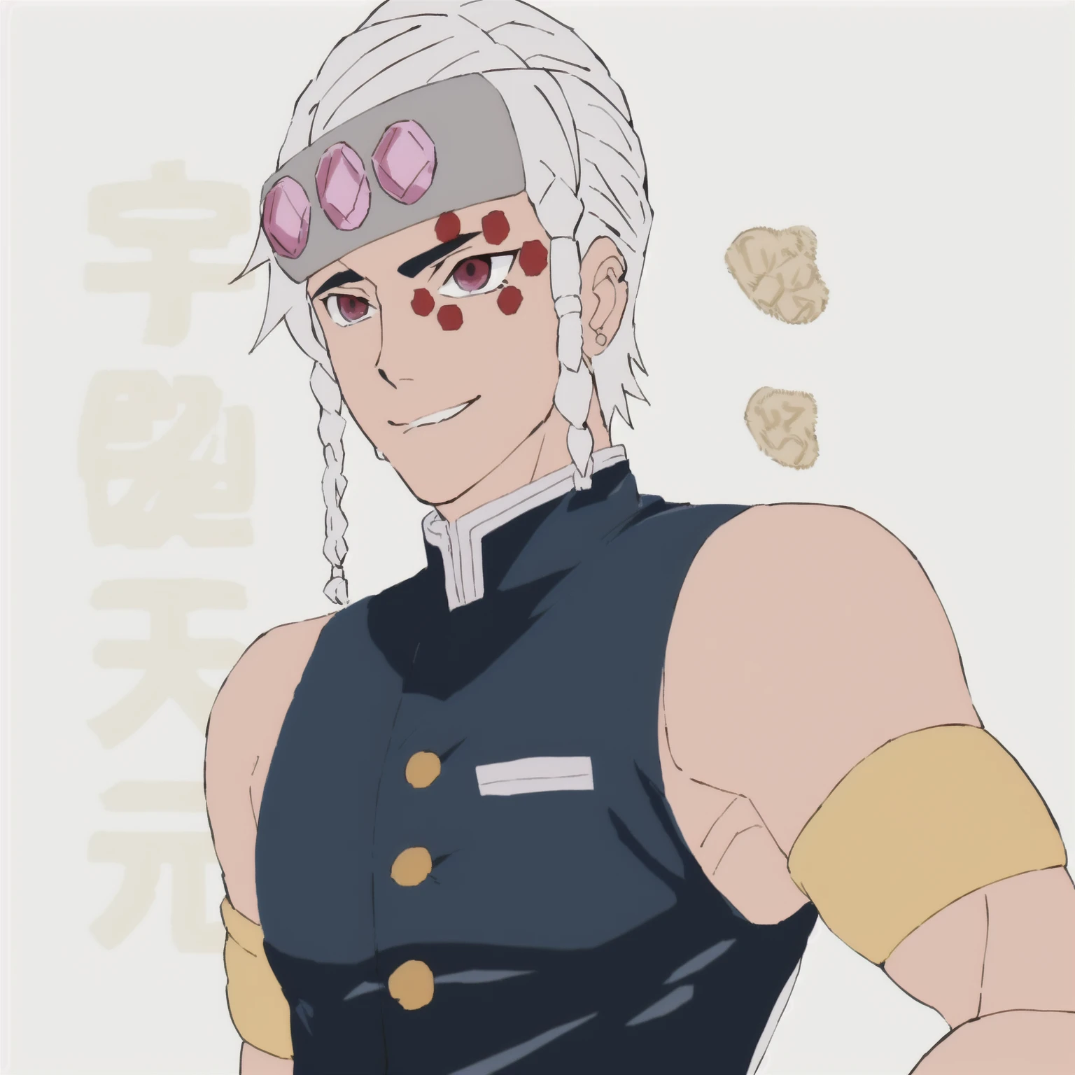anime character with a white hair and glasses on his head, joe biden as a jojo character, shiro takatani, handsome guy in demon slayer art, inspired by Okumura Masanobu, trigger anime artstyle, otaku gangasta, as an anime character, colored lineart, a silver haired mad, anime character, jojo anime style, jjba