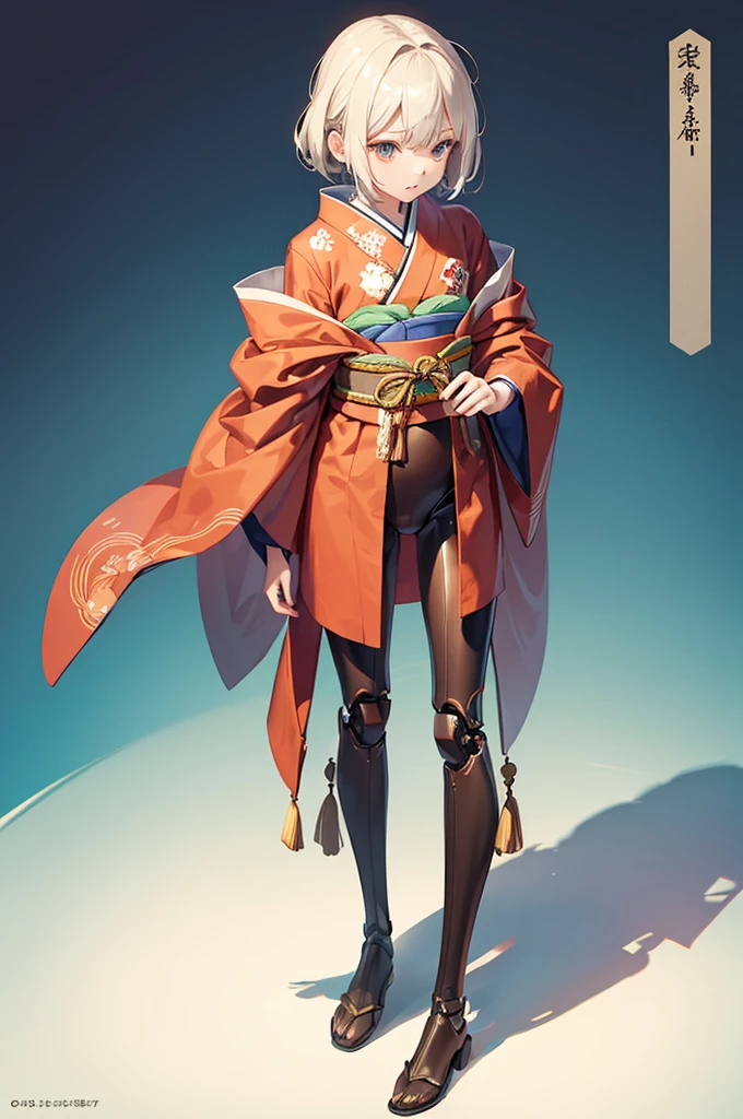 Wooden Humanoid Robot,Wood grain body,child女に似せて作られた,wear the kimono,child,児,Small,Illustrated,Throw the towel forward