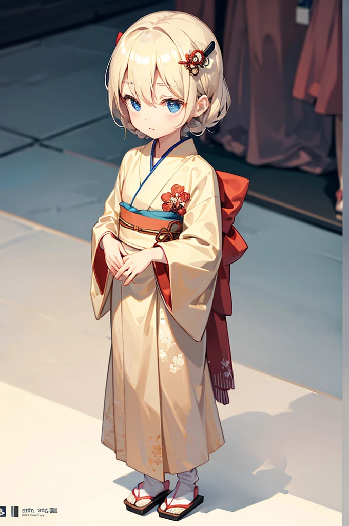 Wooden Humanoid Robot,Wood grain body,child女に似せて作られた,wear the kimono,child,児,Small,Illustrated,((Hand out a towel)),zoom in