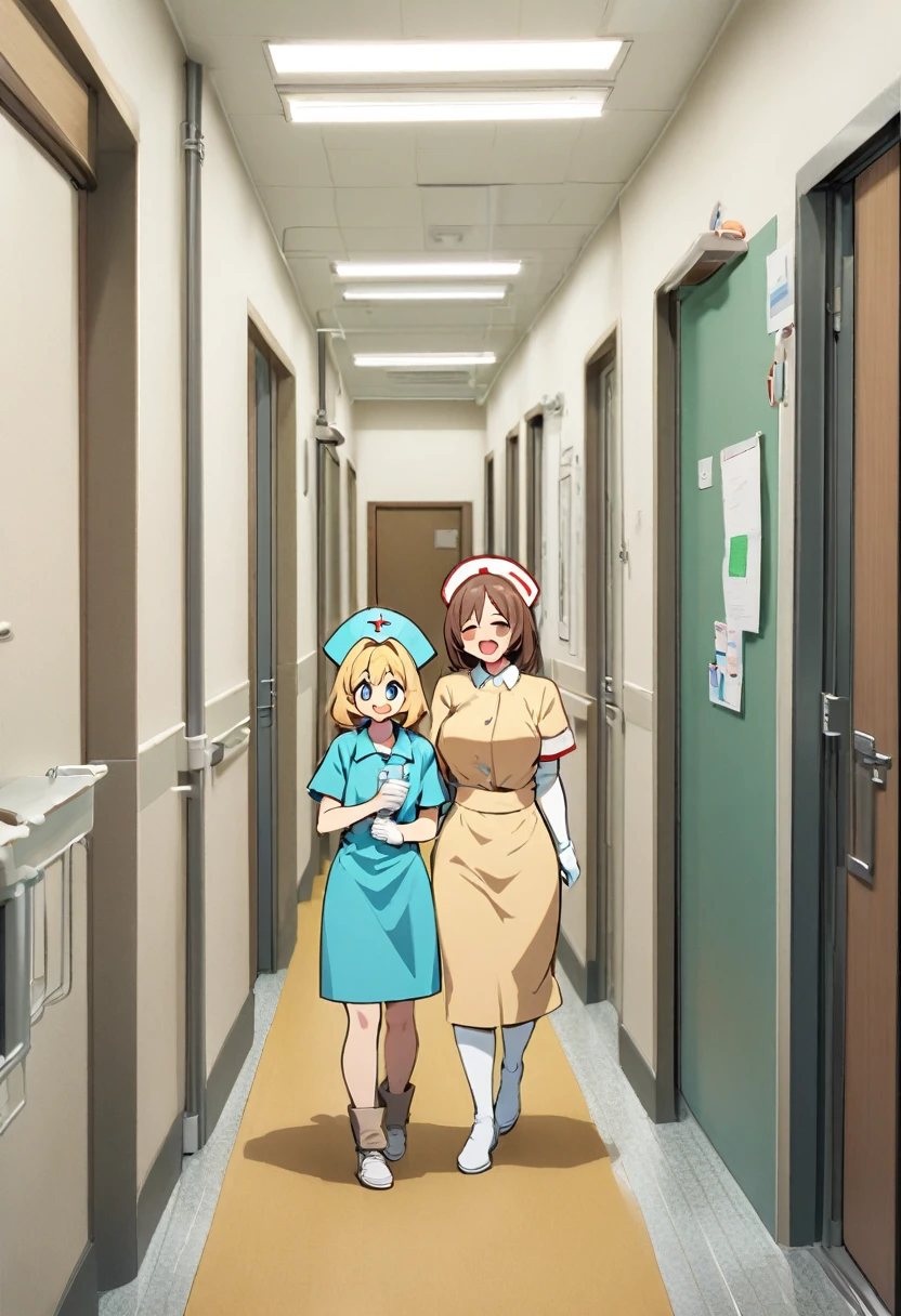 Nurses and nurse cartoon characters in hospital corridor, Today's featured anime is still, Anime movie screenshots, From the TV anime, Official anime stills, Anime movie stills, opening scene, Kyoto Animation stills, Daily Life Anime, High quality animated movie stills, Kyoto Animation key visual, Gore anime screenshot, A still from the anime, Colorful anime movie background