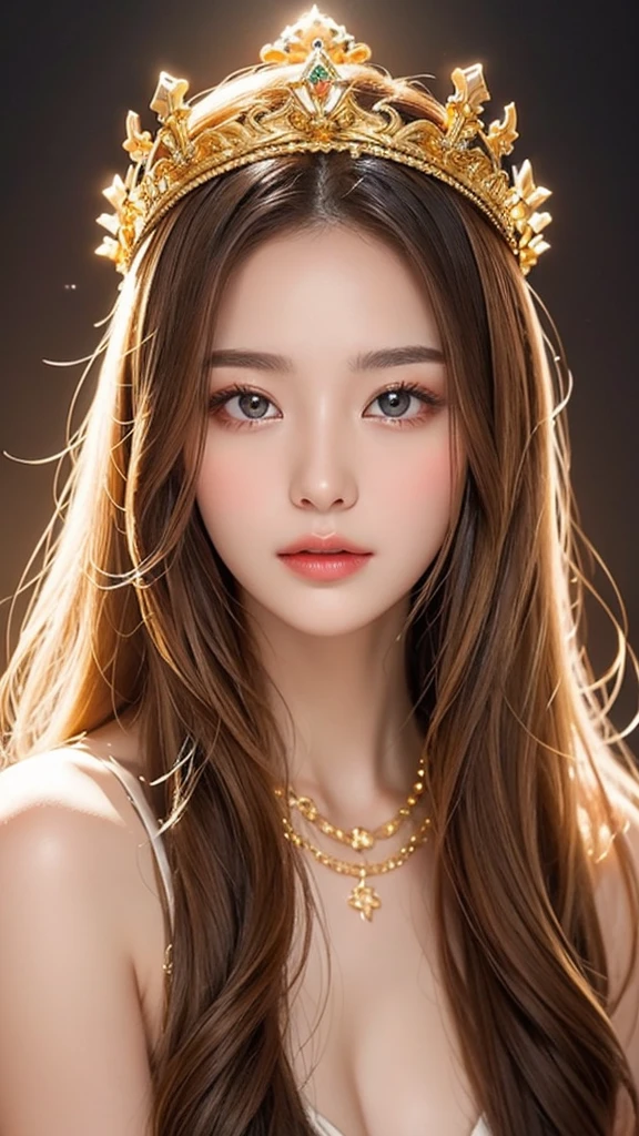 One Goddess、gold、Crown、Luxurious and gorgeous、20-year-old、There is a halo around it