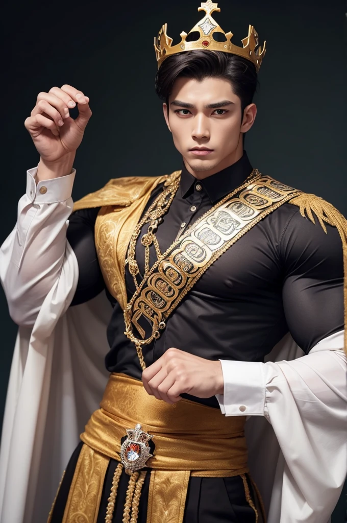 top-quality、​masterpiece、超A high resolution、(realisitic:1.4)、详细的脸、独奏、１human male、The upper part of the body、Dark hair、glistning skin、dense skin、(asian human)、architectural、(absurderes、hight resolution、ultra-detailliert)、、1 male、Adults、(20-year-old man)、a handsome、tall muscular man、broad shoulder、extra very short hair、angular jaws、thick neck、thick eyebrow、extra very short hair、A dark-haired、fine eyes and detailed face、 Highly detailed CG Unity 8K wallpapers、intricate-detail、(Style Swirl Magic:0.7)、looking at the spectator、独奏、(full body Esbian:0.6)、细致背景、A detailed face、dynamicposes、、dynamic compositions、 big muscle、、((((Crotch bulge))))、a handsome、 ((masutepiece:1.4, Best Quality)), ((masutepiece, Best Quality)), (photographrealistic:1.4)、(((Vampire Man)))、grin, Surfing,beauty with perfect body: 1.4, ​masterpiece, 1 Juvenile Jiangshi, Jiangshi Junior, , Sexy Vampire, Short Chinese robes, little clothes, legs showing, , sexy  pose, sexy masculine,, light_Smile, arms folded, Seios Enormes, Chest neckline,  big butts, thick and well-shaped legs, wide-hips, Ancient China, China Imperial, natta, starrysky, Starry sky, shooting stars, Take the key, Chinese cemetery, hight resolution, Ultra-Realism, Photorealista.