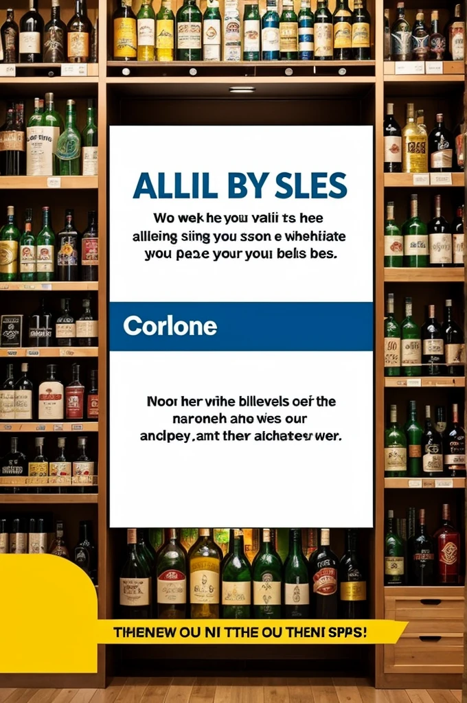 A simple background to encourage alcohol sales, an empty space at the bottom where I can advertise 