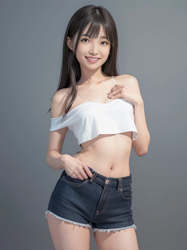 Japanese female, a lot of details, (underweight), 30 years old, detailed black hair, beautiful detailed hair, super fucking beautiful, delicate beautiful face, complex details beautiful and delicate eyes, perfect hands, (flat chest best quality:1.5), perfect and delicate limbs, detailed skin, best quality, ultra-detailed,(cheerful grin:1.5),
(full body), shelby cobra, (off shoulder top, shorts) (standing next to Shelby Cobra),dutch angle shot,