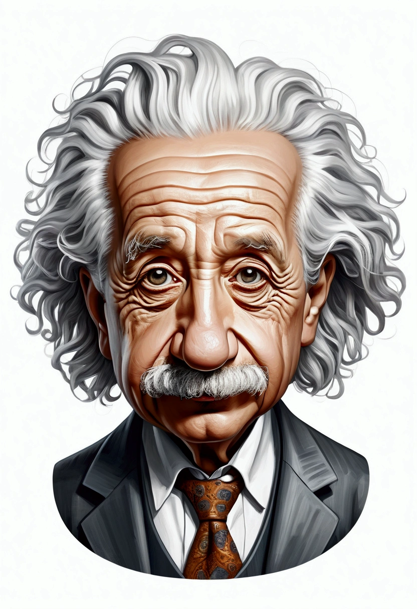 einstein caricature design, white background
