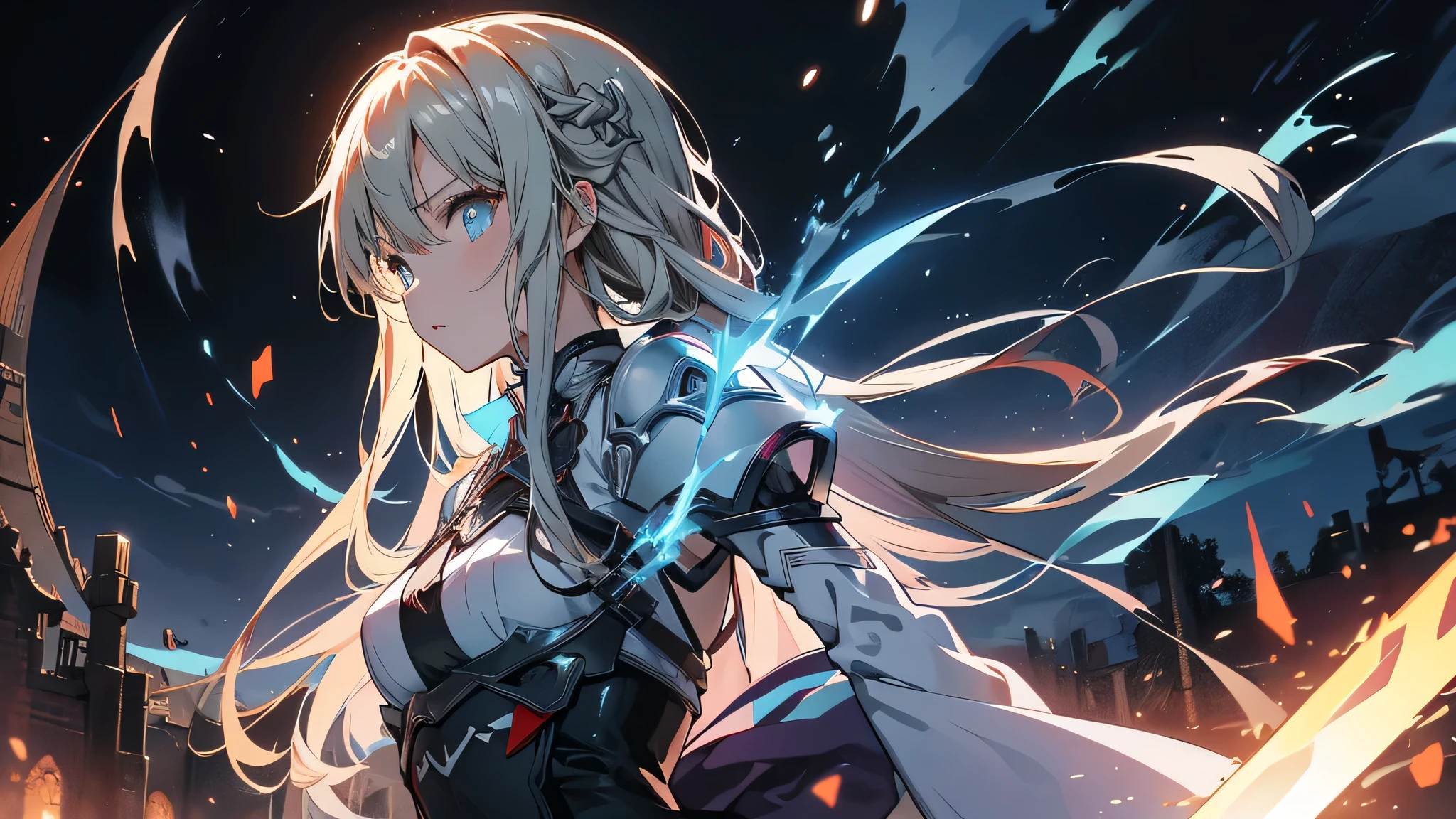 Asuna from Sword Art Online facing monsters in a dark dungeon