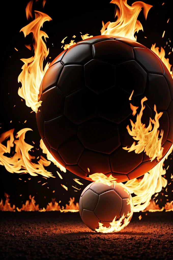 Create an animation of a soccer ball that is on fire