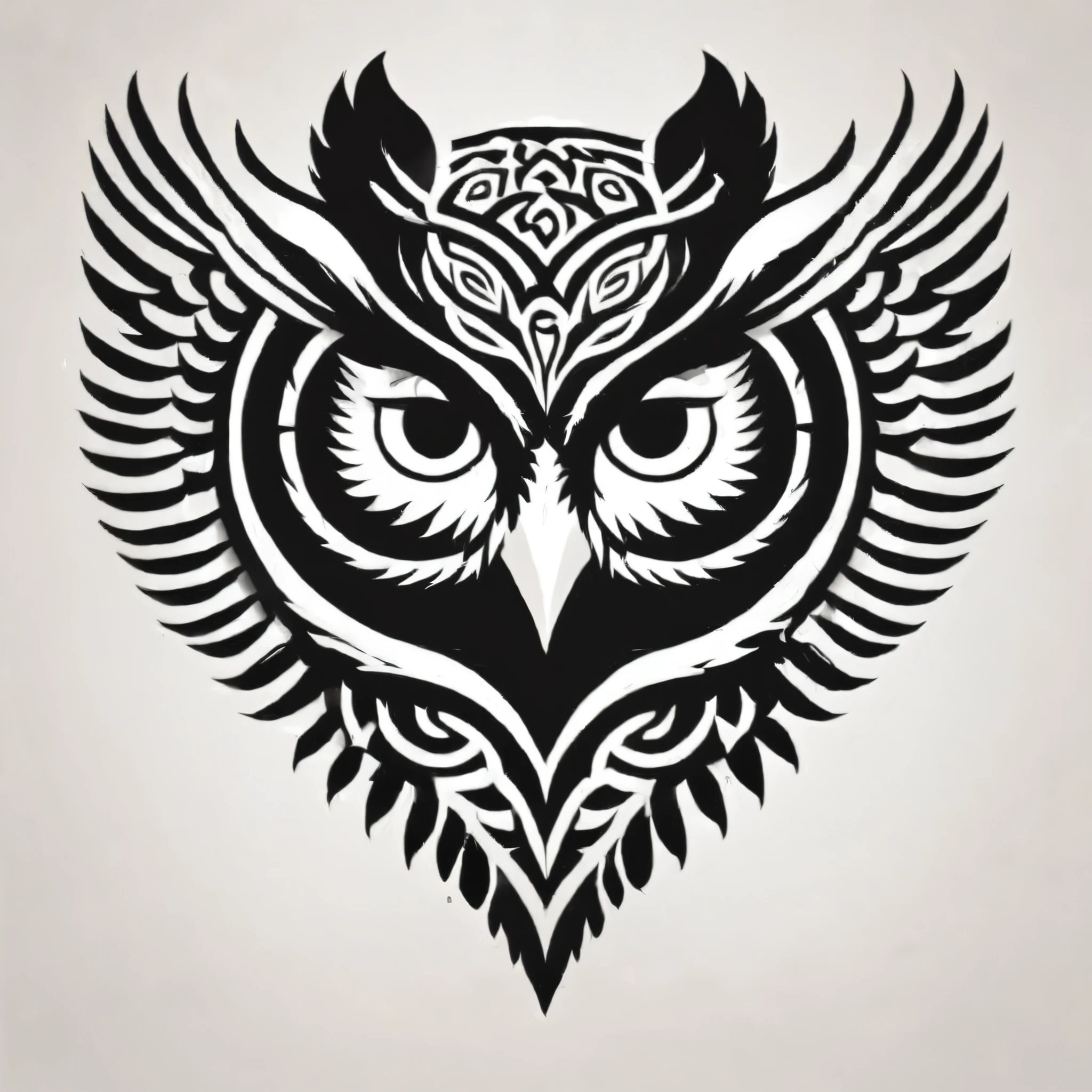 celtic style, tribal style, norse style, black and white, owl, peacock,