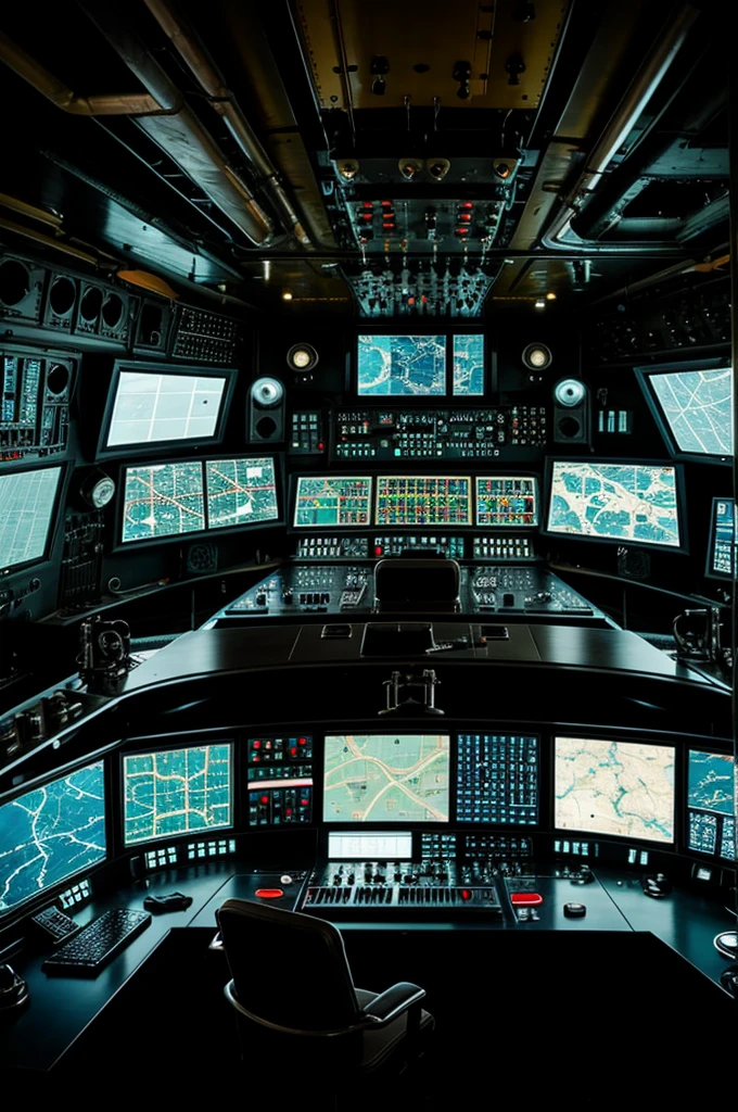 Control room of a submarine