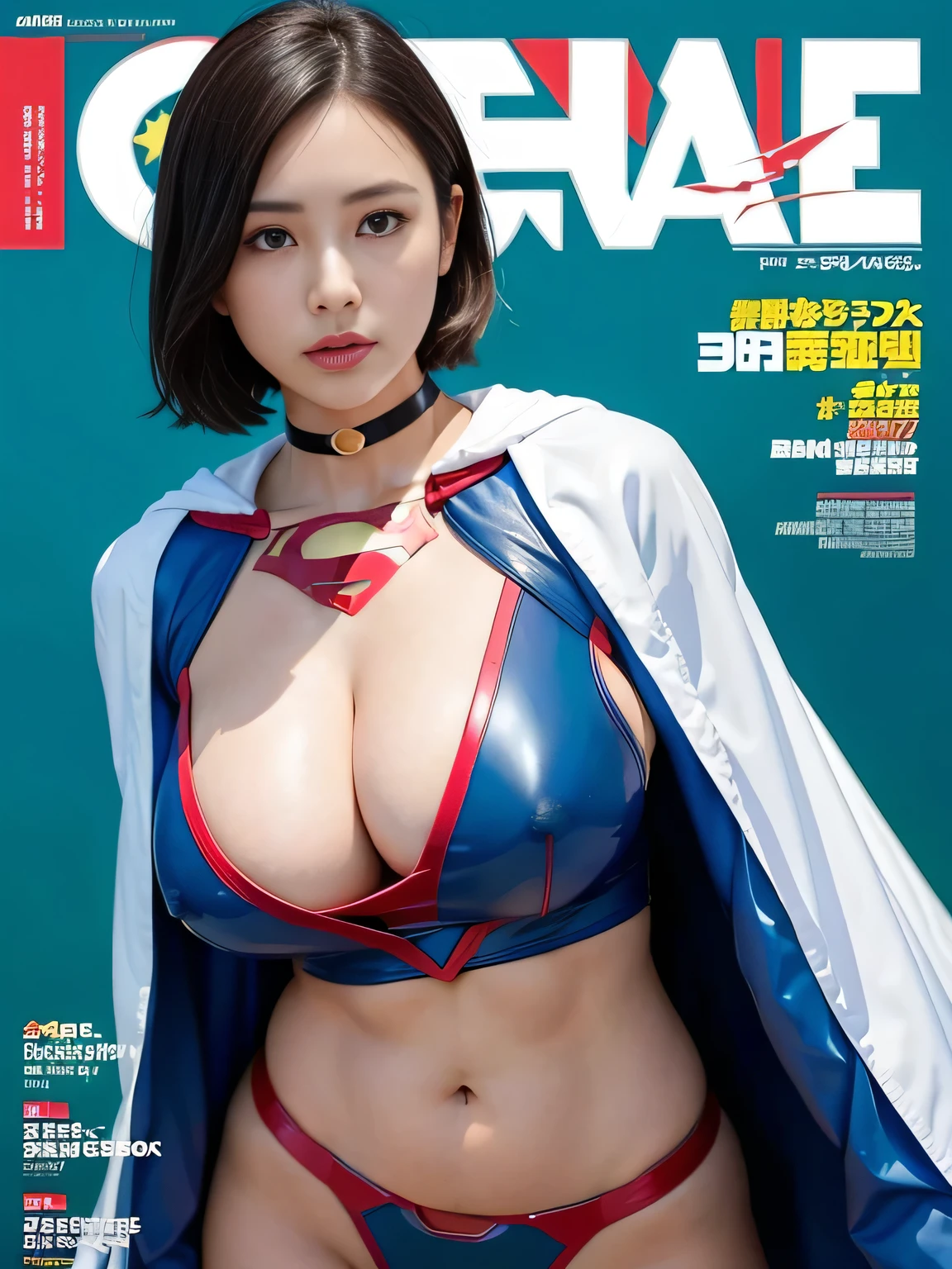 masterpiece、Rubber Supergirl Costume、Short Hair、Hospital operating table、Crisis situation、Big and ample breasts、looking at the camera、Shiny、Off the shoulder、choker、Long sleeve、exy poses to seduce、Sweaty skin、Model body type、Alluring、charm、Enchanting、Abused、test subject、victim、Wild、Photorealistic、latex、Expose your belly、athlete、High leg、Photo magazine cover、Cape、Armpit Show、wallpaper for pc、