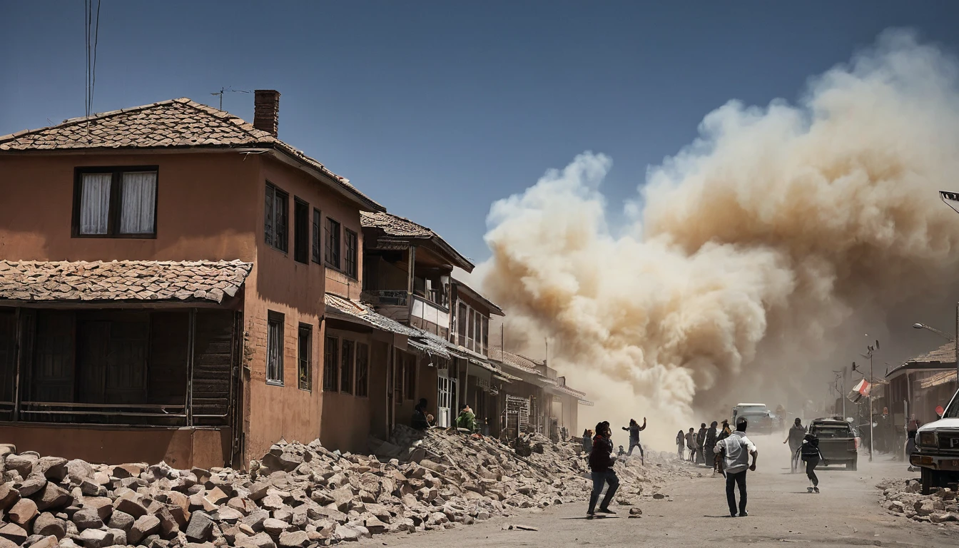 The hospital was shrouded in smoke from the eruption, People fled in panic