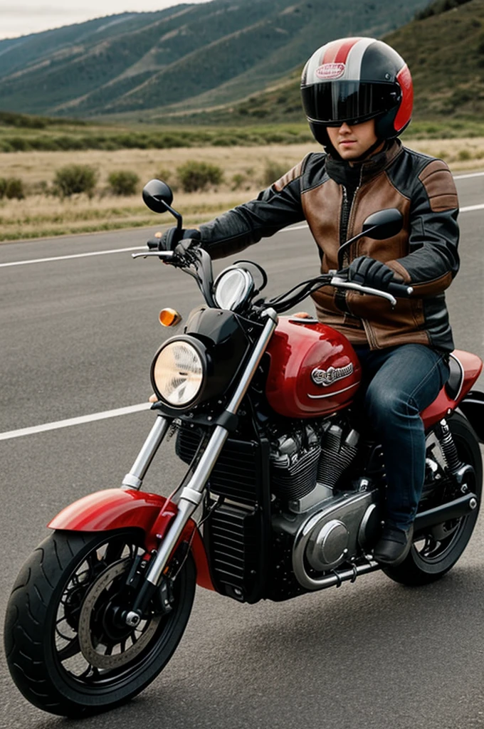 I want an image of a donut driving a motorcycle