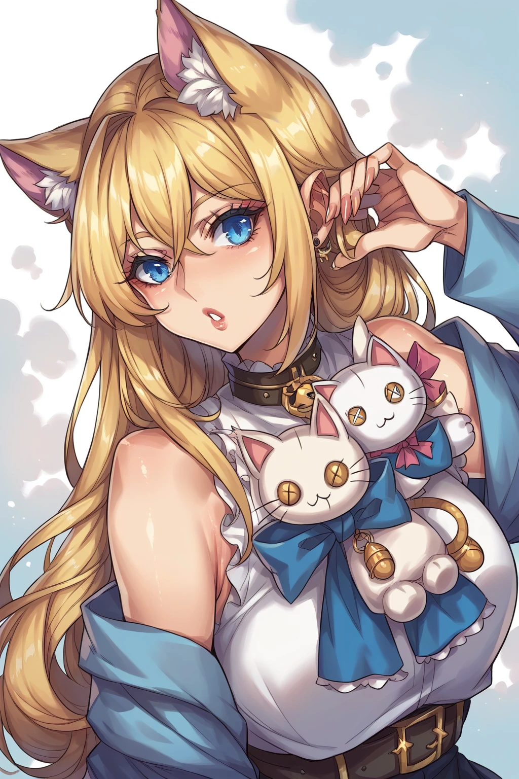 Girl、Blonde blue eyes、doll、Cat ear