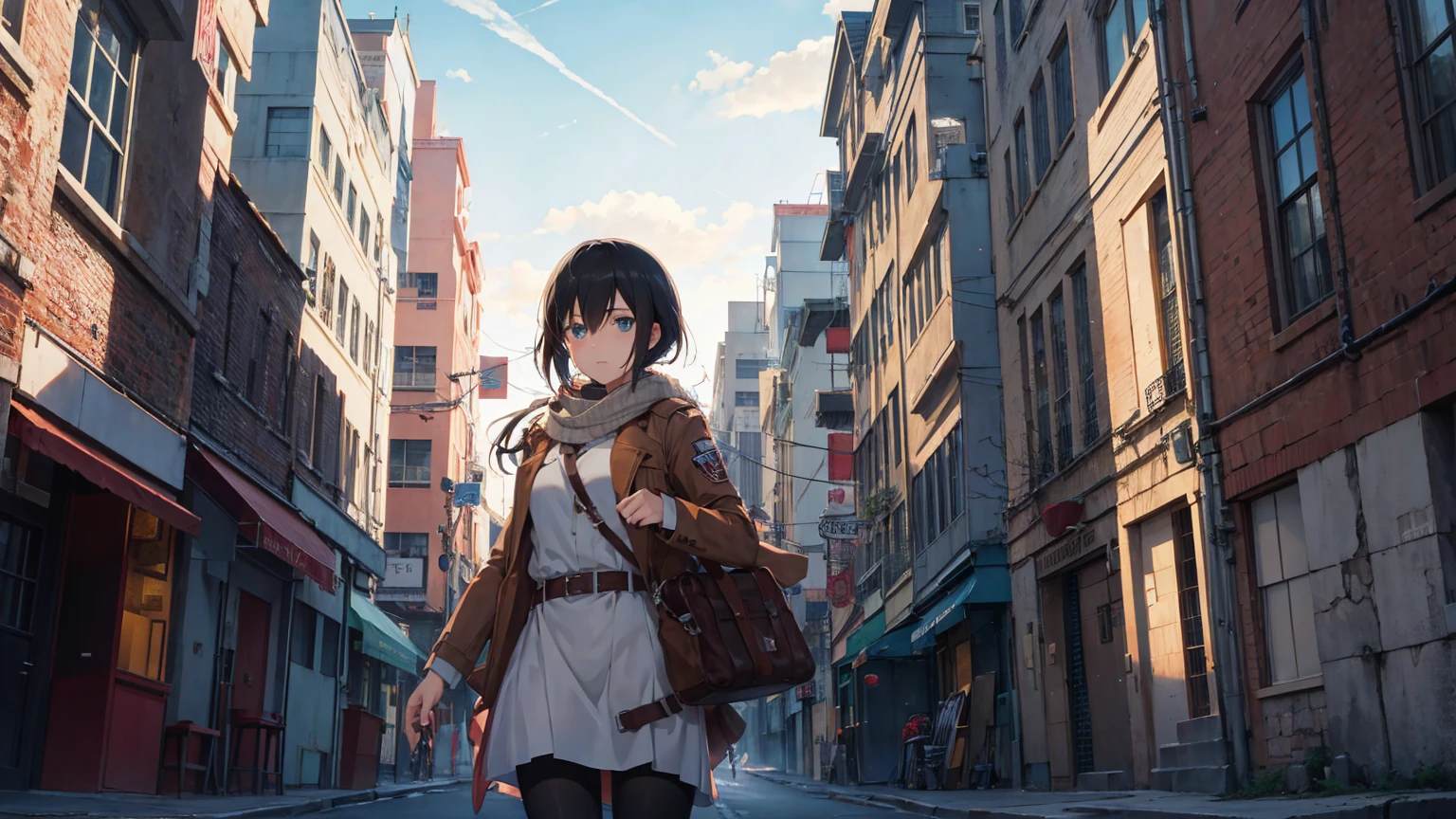 anime styling, mikasa akerman, attack on titan, high qualiy 