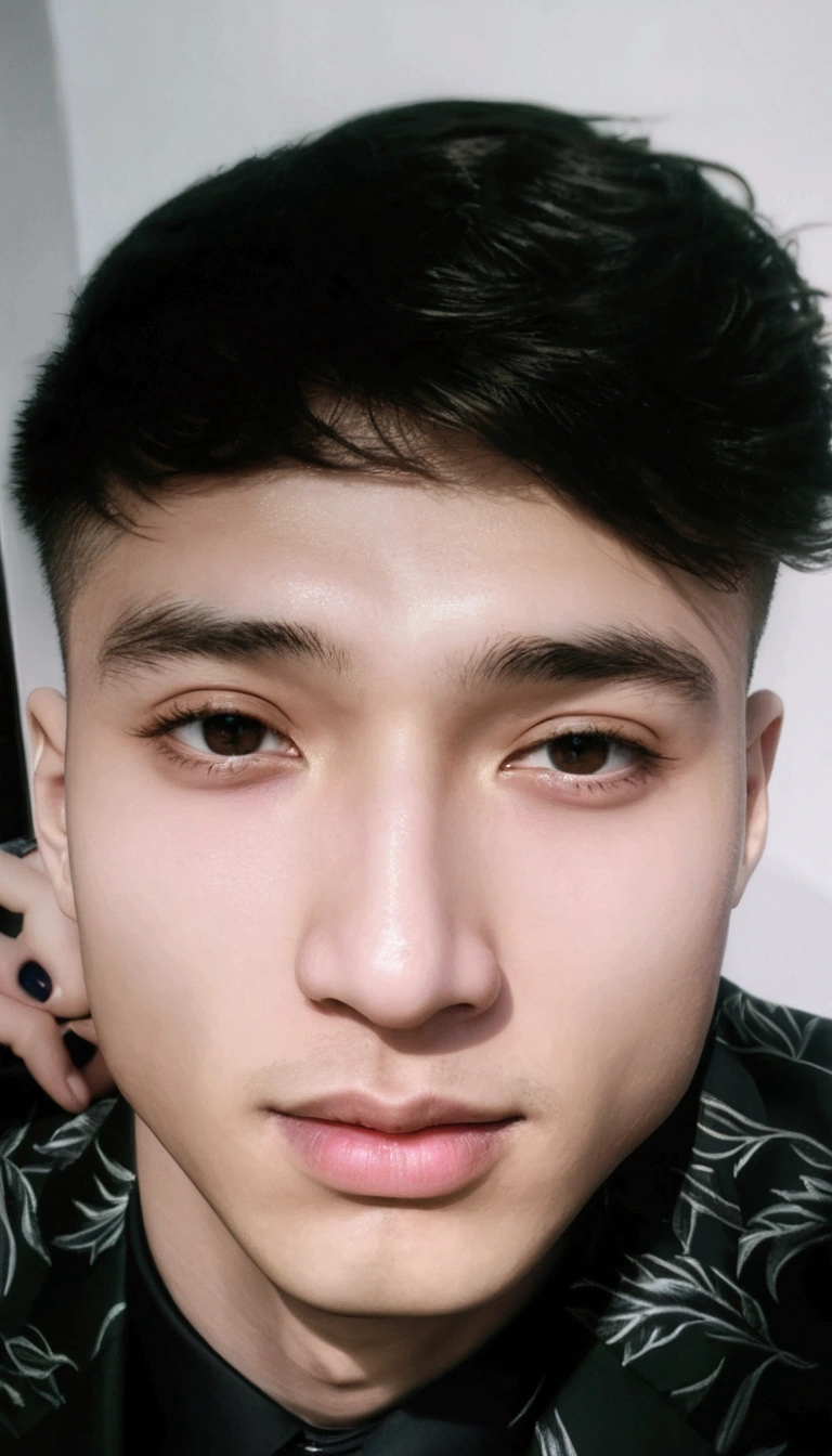 Highest quality, masterpiece, Ultra-high resolution, (Realistic: 1.4), Original photo, wallpaper, Head Photo, skin, Simple Background, Iris, detailed, Selfie, 1 boy, 18-year-old, good looking, Wind,Sunset、suit