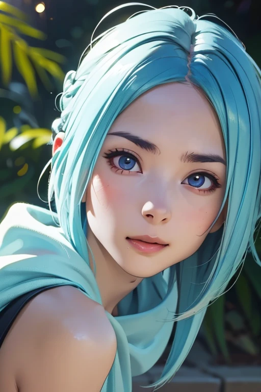 Masterpiece, very detailed drawing, cinematic lighting, light and shadow, detailed face, detailed eyes, alone, woman, beautiful woman, dragon quest, priest, light blue hair, long hair, orange bodysuit, blue priest uniform, priest hat, dirty clothes, torn clothes, looking defeated by slime, nsfw, profuse sweat all over, Shame, embarrassed, red face, teary eyes, on back, outdoors, slime, orgasm, best shot, best angle