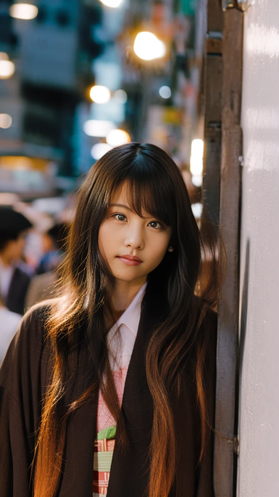 Cute Japanese female, (16 years old), (Very cute face: 1.3), White moisturized skin,
BREAK,
Idol,
BREAK,
(Wearing cute kimono: 1.3), (Very revealing kimono), Very large earrings, Short length,
BREAK,
(Fighting pose: 1.3),
BREAK,
(Long hair), (Gray hair), (Wavy hair), (Gradient hair: 1.3), (Red hair at the ends),
BREAK,
(Realistic: 1.3), Masterpiece, Perfect lighting, (Ultra high resolution), (8K), (Very detailed: 1.4), (From the front), Looking at the camera, Melancholy expression, (Full body: 1.3),
BREAK,
(Japanese city streets: 1.2),
BREAK,
(Demon Slayer: 1.4),
BREAK,
(Hellfire: 1.2), Demon,