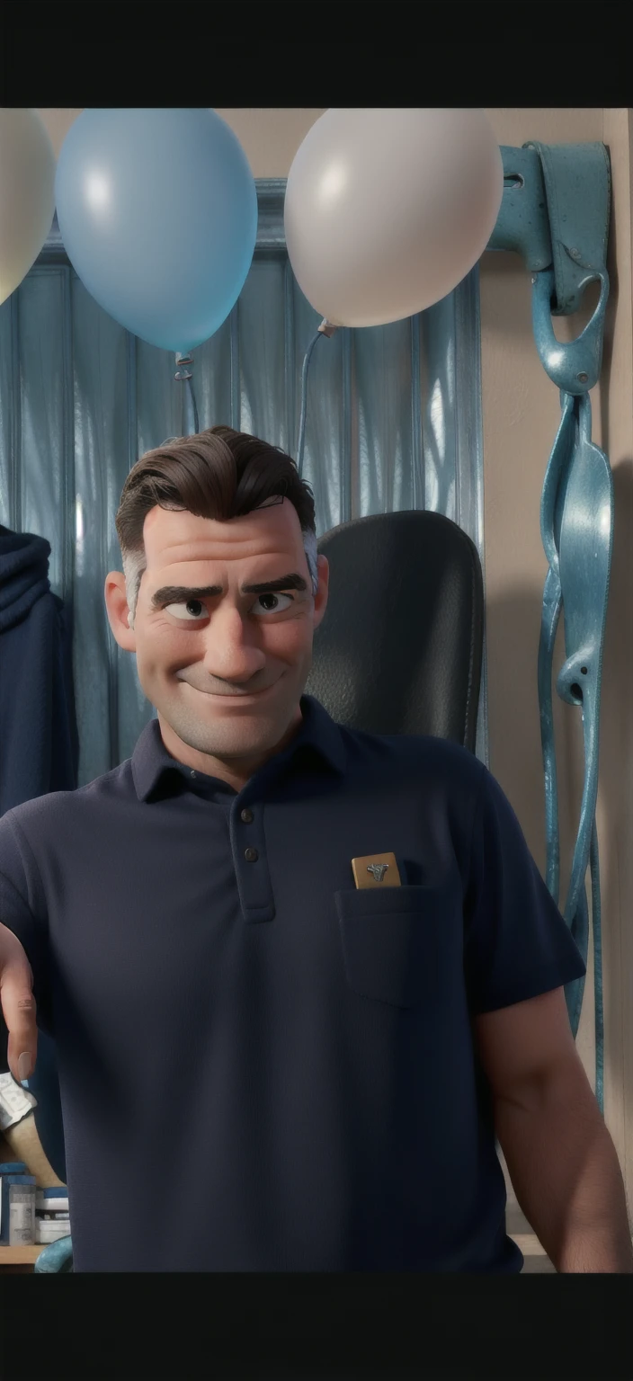 A handsome father man, tight clothes