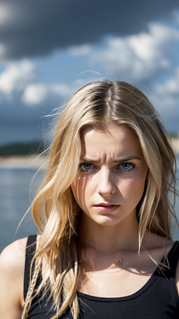 Blonde Woman Transformed into a Cave Savage Troglodyte:
(Blonde woman:1.5), transformed, cave savage troglodyte, (angry:1.3), long blonde hair, (rugged:1.2), visibly upset, wearing a bear skin (high detail:1.4), tattered and worn, cave background (UHD, 8K wallpaper, High resolution), diorama-like, natural lighting, dramatic shadows, cinematic, gritty, raw, and authentically primal.
This blonde woman, once civilized, has been thrust into the harsh cave environment. Her transformation is visible in her torn clothing and