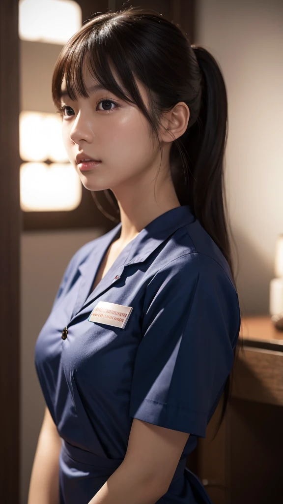 A beautiful young Japanese woman, around 20 years old, wearing a Nurses' Uniforms, ultra-detailed, 8K resolution, highly realistic, cinematic lighting, best quality, masterpiece, photorealistic, physically-based rendering, extremely detailed, vivid colors, professional, sharp focus, studio lighting