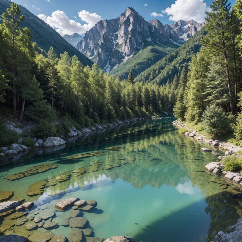 Cities connected by , valleys with crystal-clear rivers and hanging gardens ,mountainscape, and crystal clear lakes.