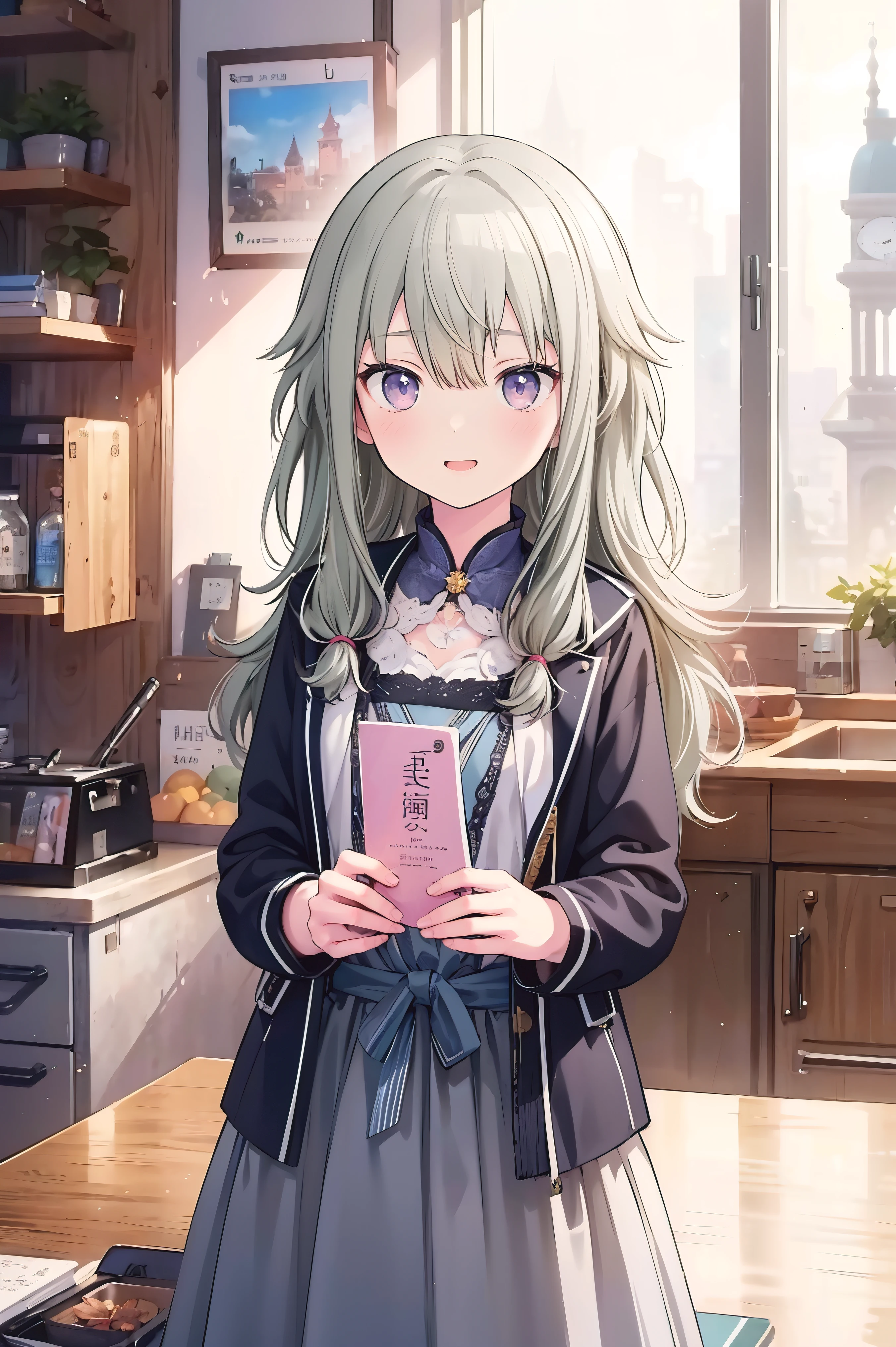 (8k, 最high quality)、Ultra-high resolution、adorable、最high quality, beautiful, Absurd beauty、masterpiece、Best image quality、(Front facing)、good feeling、Face the camera、Smile、Small face、adorable満面の笑顔, 最high quality、female、Looks 20 years old、1 person、masterpiece, Most detailed、、blazer、skirt、 high quality、Shiny Hair、Very fine and beautiful bright eyeedium chest、nose blush、Very detailed, clear and beautiful face, Awards, (Anatomically correct)、The whole body is visible、Focus on the face