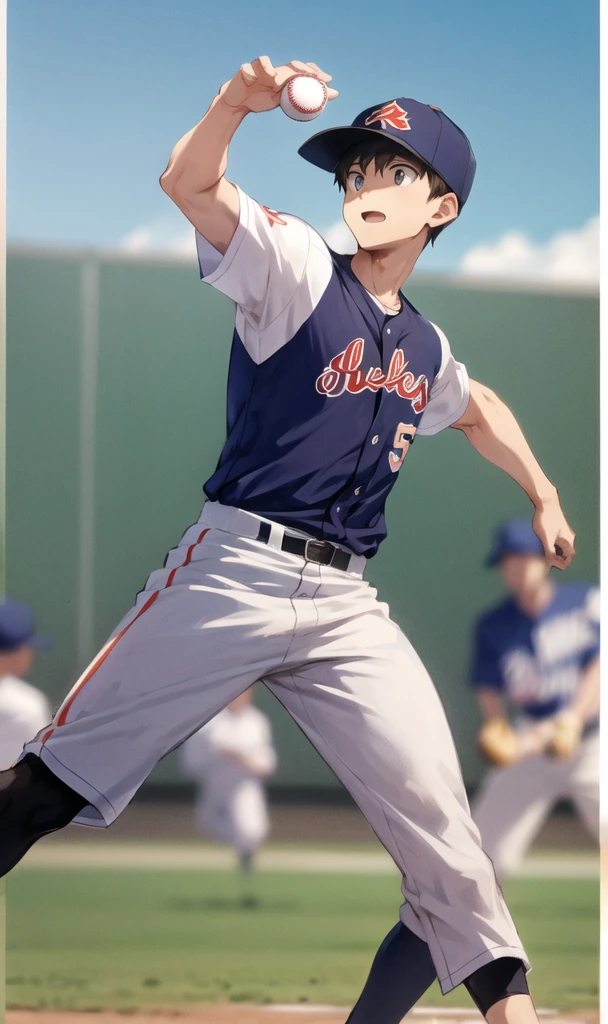 Boy throwing a baseball