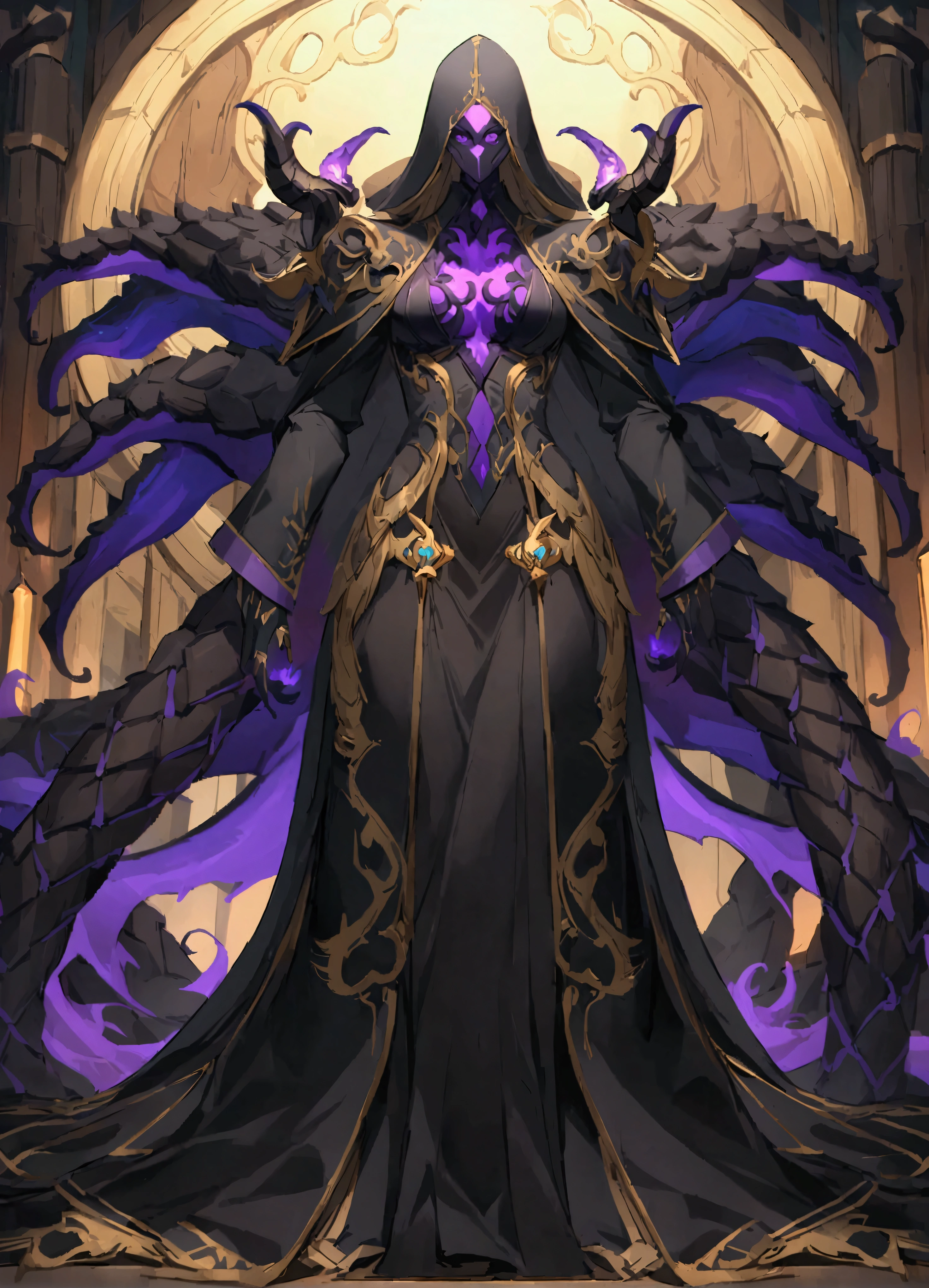 8k full body portrait of an undead shadow kraken with purple flames and a black body、（（Giant Kraken Body））、背景としての海のHigh definition傑作、Anime Style、High definition、Magnificent、artgerm、Ruan Jia、greg rutkowskiによるアート、