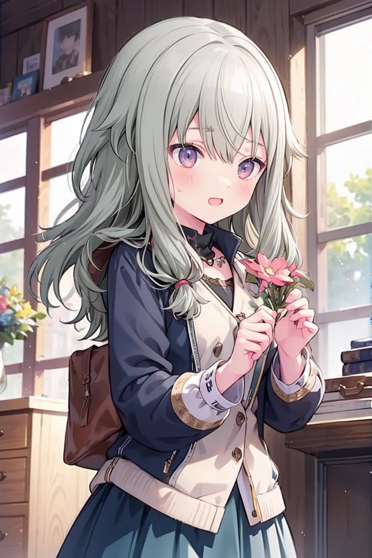 (8k, 最high quality)、Ultra-high resolution、Adorable、最high quality, beautiful, Absurd beauty、masterpiece、Best image quality、(Front facing)、good feeling、Face the camera、Smile、Small face、Adorable満面の笑顔, 最high quality、female、Looks 20 years old、1 person、masterpiece, Most detailed、、blazer、skirt、 high quality、Shiny Hair、非常に細かくてbeautiful明るい目、Medium chest、nose blush、非常に精細でクリアでbeautiful顔, Awards, (Anatomically correct)、The whole body is visible、Focus on the face