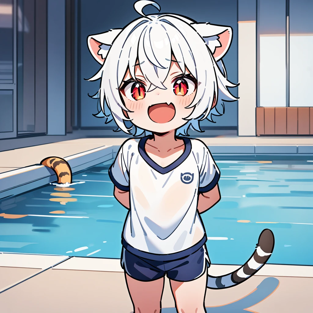 ((masterpiece)), (best quality), absurdres, detailed eyes, detailed face, <lora:HAlliahv2-000008:0.5>, HAlliah, yellow eyes, bikini, umbrella, swimming pool,