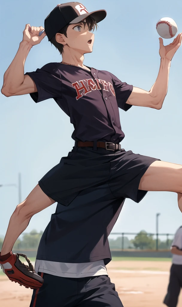 Boy throwing a baseball