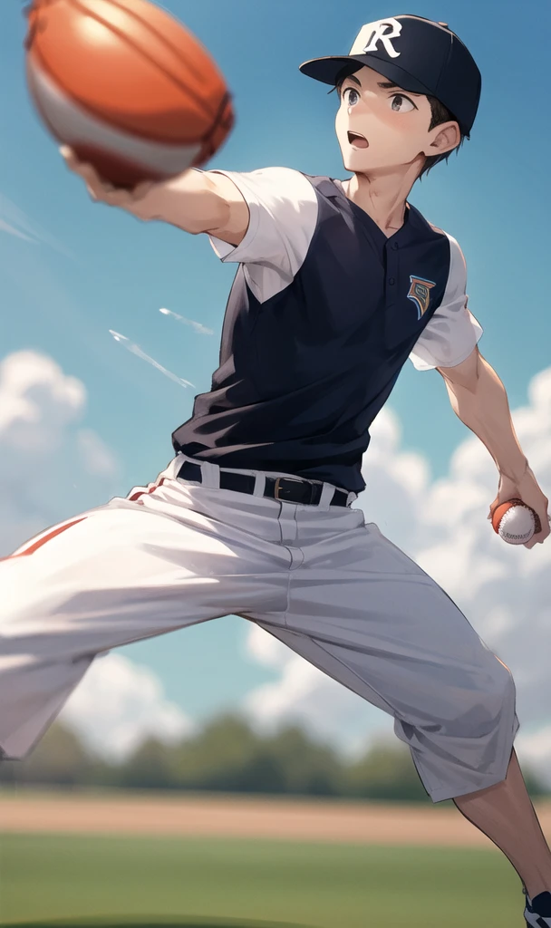 Boy throwing a baseball