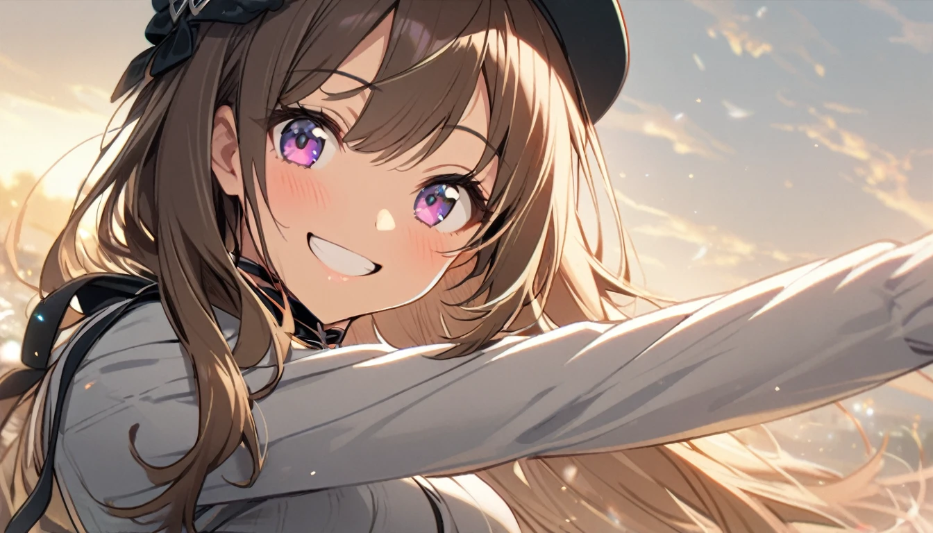1 girl, smile
