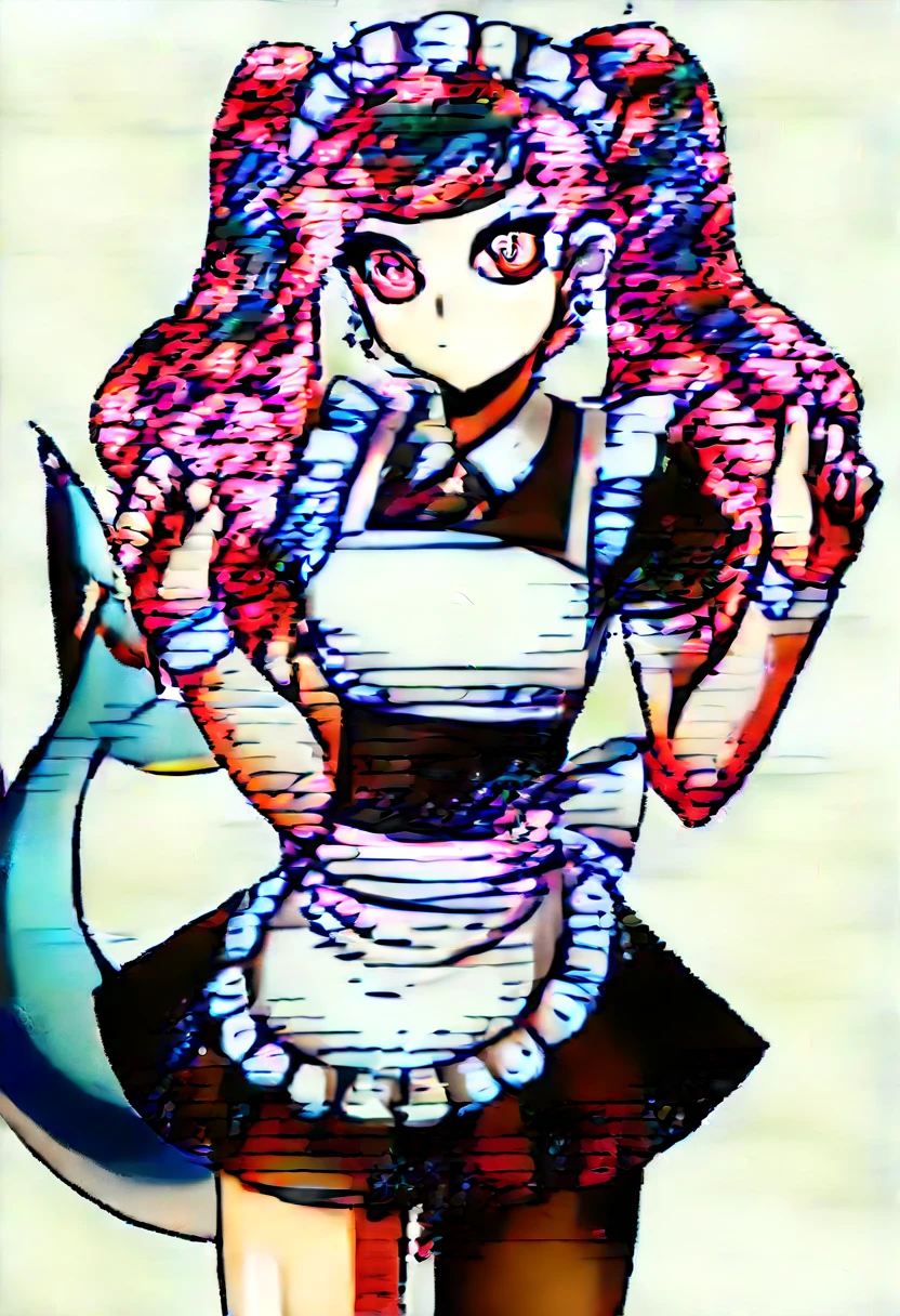 two woman kissing, 8k, best quality, masterpiece, (ultra-detailed:1.1), (one green eye:1.3), (high detailed skin), (full body:1.2), white background, standing, looking at viewer, (solo:1.4), hand on hip, nike, 1girl, large breasts, hair ribbon, twintails, pink hair, tube top, midriff, black shorts, (single thighhigh:1.2), (white background, simple background:1.4), ( good hands, nice hands:0.5), (beautiful_face), ((intricate_detail)), clear face, ((finely_detailed)), fine_fabric_emphasis, ((glossy)), full_shot, ellenjoe, ellen joe, black hair, colored inner hair, multicolored hair, (one red eye:1.3), red hair, short hair, two-tone hair, BREAK bapron, black pantyhose, black shirt, black skirt, ear piercing, fins, fish tail, maid, maid apron, maid headdress, pantyhose, piercing, puffy short sleeves, puffy sleeves, shark girl, shark tail, shirt, short sleeves, skirt, tail, two-tone hair, wrist cuffs, BREAK outdoors, city, sky, clouds, sun, park BREAK looking at viewer, (cowboy shot:1.5), BREAK (masterpiece:1.2), best quality, high resolution, unity 8k wallpaper, (illustration:0.8), (beautiful detailed eyes:1.6), extremely detailed face, perfect lighting, extremely detailed CG, (perfect hands, perfect anatomy)