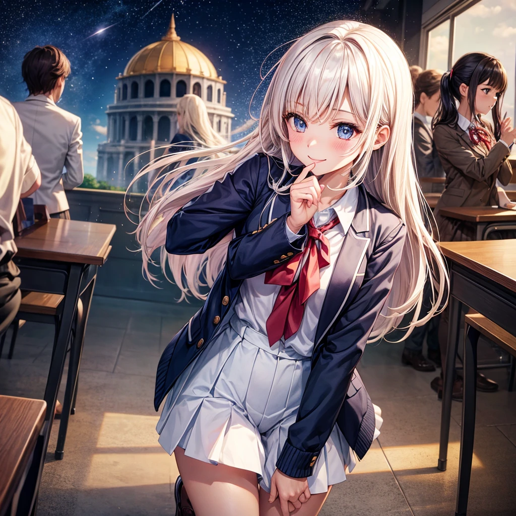 best quality，，smile，blazer，swimsuit，nepal，School，classroom，Collective of girls，JK，A girl taking off her uniform，Sexy and cute，Uniform of the Future，Ribbon on uniform，Evolution of fashion，middle School girlultiple girls are depicted,harem，idol group，starry sky background，photo shoot，long hair，wearing a cardigan，beautiful girlの国，girl&#39;s paradise，highest quality，big breasts，leather jacket，happy girl,horny girl，Blue eyes，perfect face，standing position，She has her bangs down，fur jacket,Beautiful eyes，smooth hair，perfect eyes，beautiful girl，Angel Girl，multicolored hair colors，naughty girl，beautiful，High-dimensional beautiful girl，Multidimensional beautiful girl，gathering，Group、，