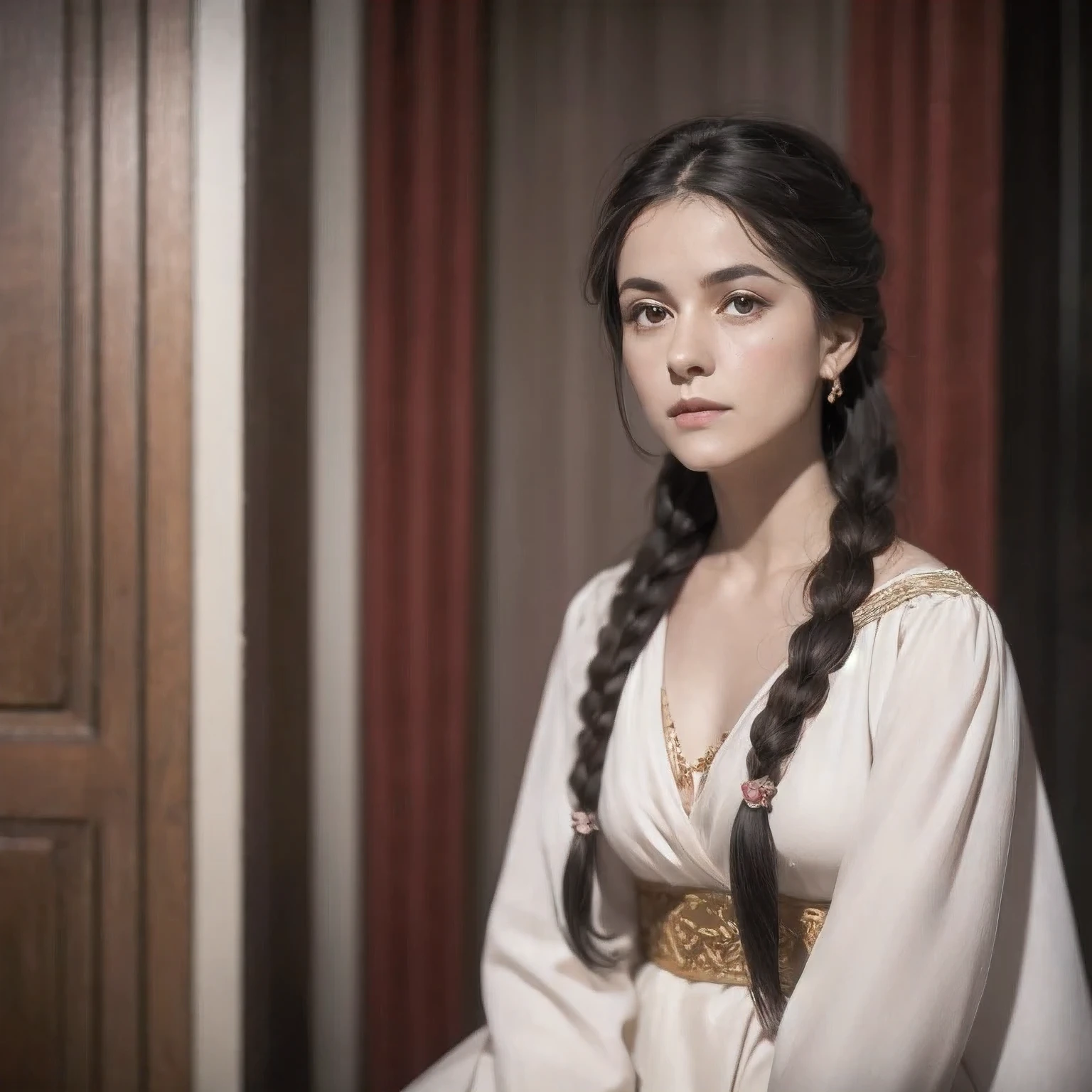 arafed photo of a woman with a braid in her hair, in her early 20s, maria fortuny, marianne collins, nadezhda tikhomirova, photo of young woman, leonora karrington, maria panfilova, anna kovalevskaya, anastasia ovchinnikova, lola dupre, e. h. beatrice blue
