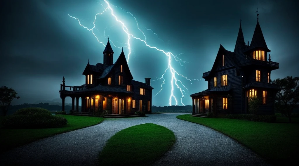 +-----------------------------------------------------+
| [haunted house: THE NIGHT THAT CHANGED EVERYTHING!]           |
|                                                     |
| [Scary Sabrina image in foreground]   |
|                                                     |
| [Julio in the background, with an expression of despair]        |
|                                                     |
| [House under storm in the background, lightning]          |
|                                                     |
| "A Normal Afternoon... AN ENDLESS NIGHTMARE!"          |
| "Find the Truth or Pay the Price!"              |
|                                                     |
| [Logo do Canal "Enchanted Darkness" No canto]      |
+-----------------------------------------------------+
