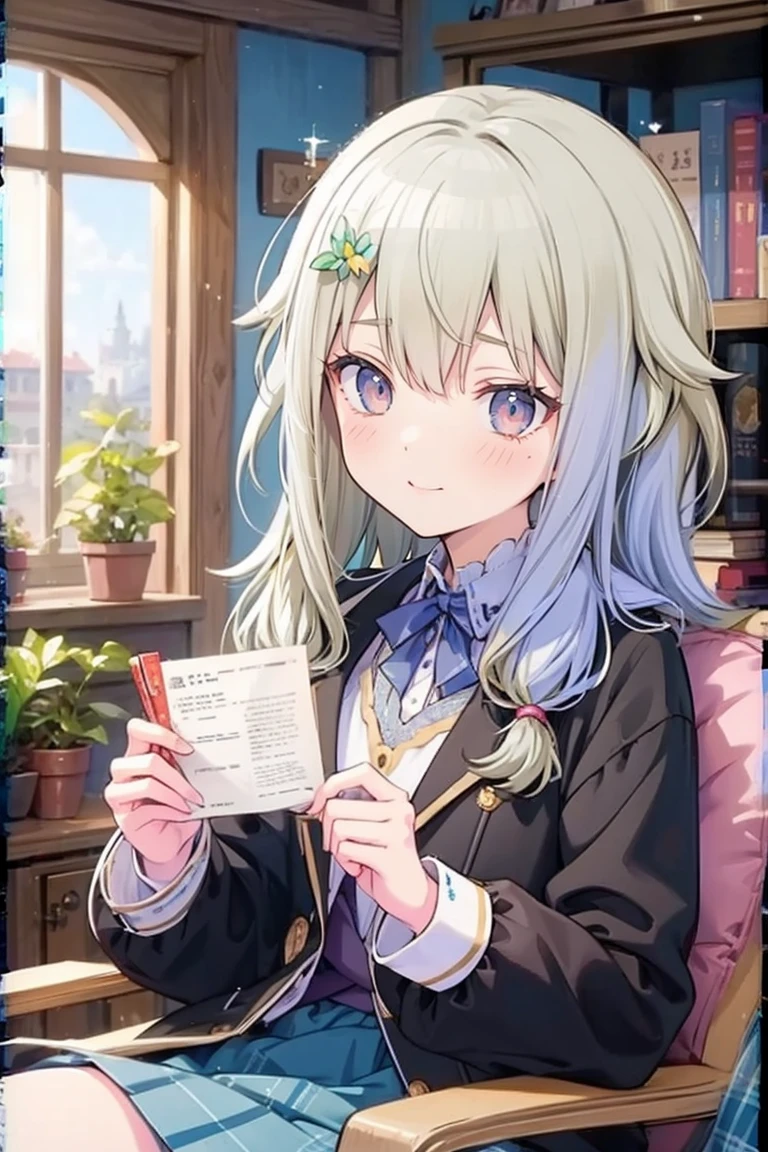 (8k, 最high quality)、Ultra-high resolution、Adorable、最high quality, beautiful, Absurd beauty、masterpiece、Best image quality、(Front facing)、good feeling、smile,Face the camera、Delicate eyes、smile、Small face、female、1 person、masterpiece, Most detailed、、blazer、skirt、 high quality、Shiny Hair、非常に細かくてbeautiful明るい目、Medium chest、nose blush、非常に精細でクリアでbeautiful顔, Awards, (Anatomically correct)、The whole body is visible、Focus on the face