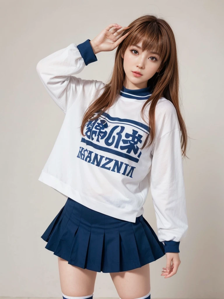 Kasumi, brown eyes, (best quality, ultra-detailed), (realistic:1.37), beautiful and detailed face, ultra-realistic texture, delicate face, delicate body, red lipstick, bright colors. High definition, 8K.
