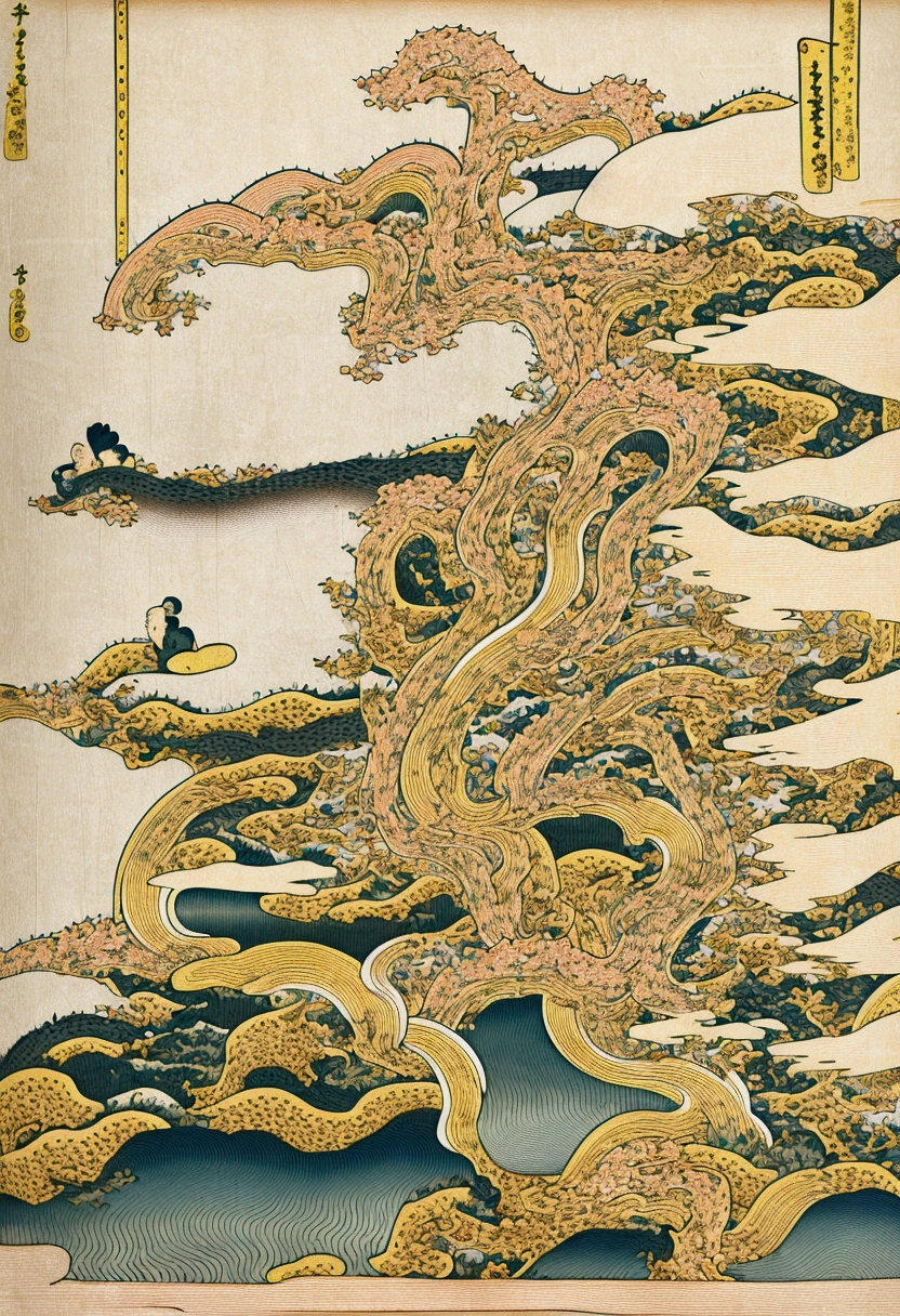 Blonde,(((Ukiyo-e)))、Royal Sister,Jay's official art,Unity8k wallpaper,Ultra-detailed,Beauty and aesthetics,masterpiece,Highest quality,(zIntertwined,Mandala,Tangled,Intertwined),(Fractal Art:1.3),One girl,Very detailed,Dynamic Angle,Cowboy gets shot,Chaotic beauty,elegant,Barbaric design,Bright colors,Romanticism,JamesJean,Robbie Deviantano,Lost Run,Francis Bacon,Michal Muraz,Adrian Gurney,Petrakot Wright,Gerhardricht,takato yamamoto,Ashley Wood,Atmospheric,??????? Music Notes,Streaming notes are visible