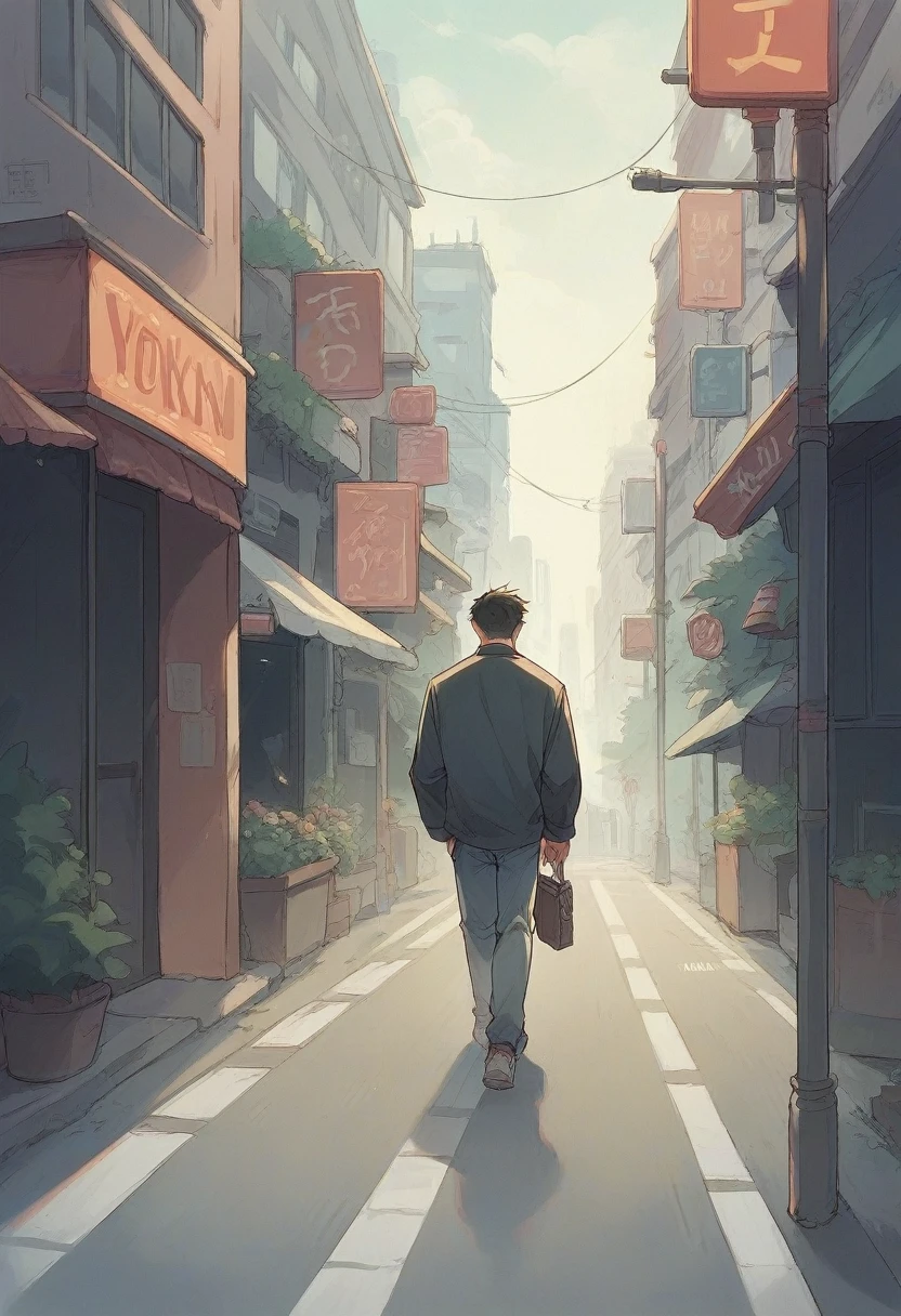 Draw the joker walking through the streets of New York