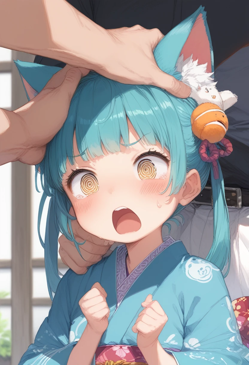 score_7_up,score_8_up,score_9,japanese girl,touch head my self,open mouth,@_@,crying,